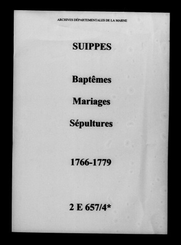 Suippes. Baptêmes, mariages, sépultures 1766-1779