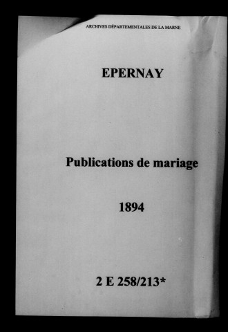 Épernay. Publications de mariage 1894