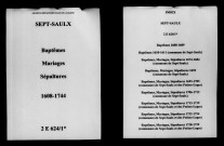 Sept-Saulx. Baptêmes, mariages, sépultures 1608-1744