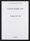 Sainte-Marie-à-Py. Mariages 1892-1909