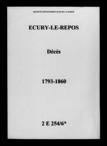 Écury-le-Repos. Décès 1793-1860