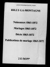 Rilly-la-Montagne. Naissances, mariages, décès, publications de mariage 1863-1872