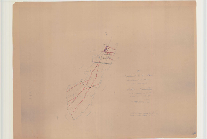 Cherville (51150). Tableau d'assemblage 2 échelle 1/10000, plan mis à jour pour 1931, plan non régulier (papier)