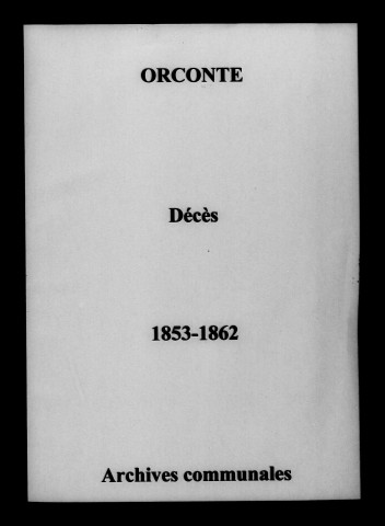 Orconte. Décès 1853-1862