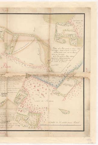 Plan géométral d'une partie des bois accrües, appartenant à l'abbaye du Reclus. Troisième plan, 1788.