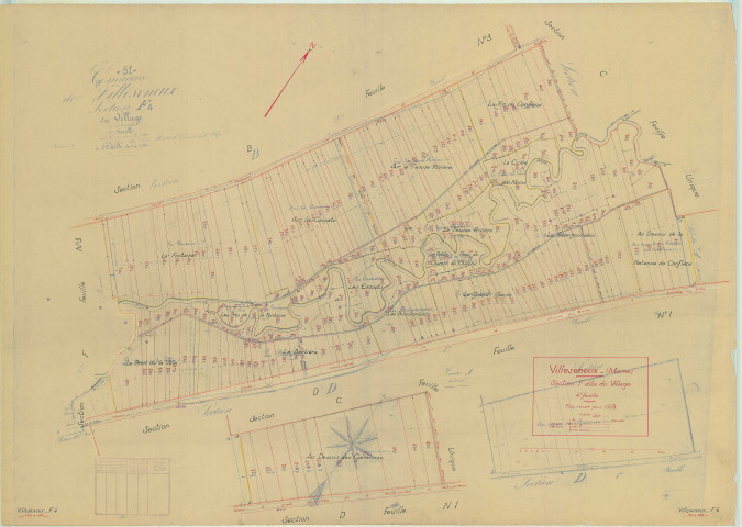Villeseneux (51638). Section F4 échelle 1/1250, plan mis à jour pour 1939, plan non régulier (papier)