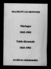 Maurupt-le-Montois. Mariages et tables décennales des mariages 1843-1902