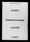Massiges. Publications de mariage an XII-1901