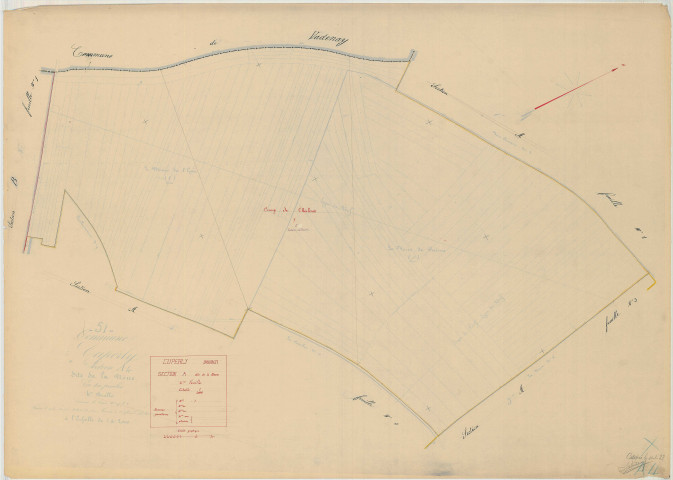 Cuperly (51203). Section A4 échelle 1/2000, plan mis à jour pour 1934, plan non régulier (papier)