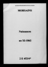 Morsains. Naissances an XI-1862