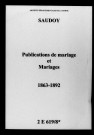 Saudoy. Publications de mariage, mariages 1863-1892