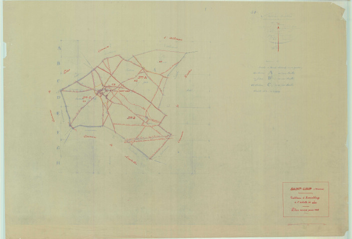 Saint-Loup (51495). Tableau d'assemblage 2 échelle 1/10000, plan mis à jour pour 01/01/1948, non régulier (papier)
