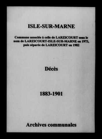 Isle-sur-Marne. Décès 1883-1901
