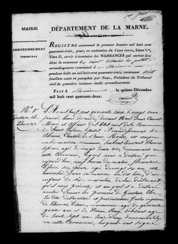 Saint-Hilaire-le-Petit. Naissances, publications de mariage, mariages, décès 1843-1852