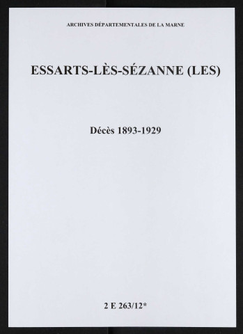 Essarts-lès-Sézanne (Les). Décès 1893-1929