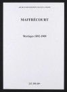Maffrécourt. Mariages 1892-1909