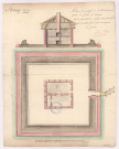 Plan et profil de la redoutte qui garde les ponts de Stenay, 1721.