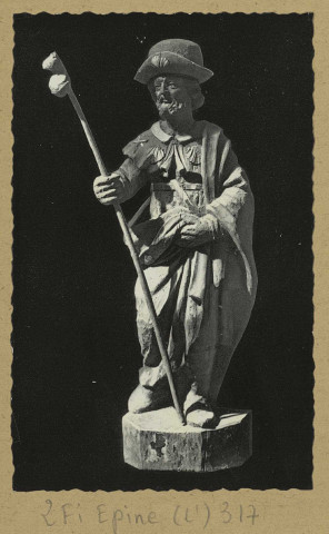 ÉPINE (L'). 1612-Basilique N.D. de l'Epine. Statue de St-Jacques de Compostelle (XVIe s.).Collection du pèlerinage