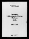 Ventelay. Naissances, publications de mariage, mariages, décès 1843-1852