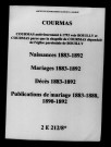 Courmas. Naissances, mariages, décès, publications de mariage 1883-1892
