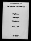 Mesnil-sur-Oger (Le). Baptêmes, mariages, sépultures 1771-1792