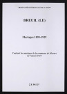 Breuil (Le). Mariages 1893-1929. Mariages 1912 de la commune de Mœurs