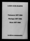 Loisy-sur-Marne. Naissances, mariages, décès 1857-1866