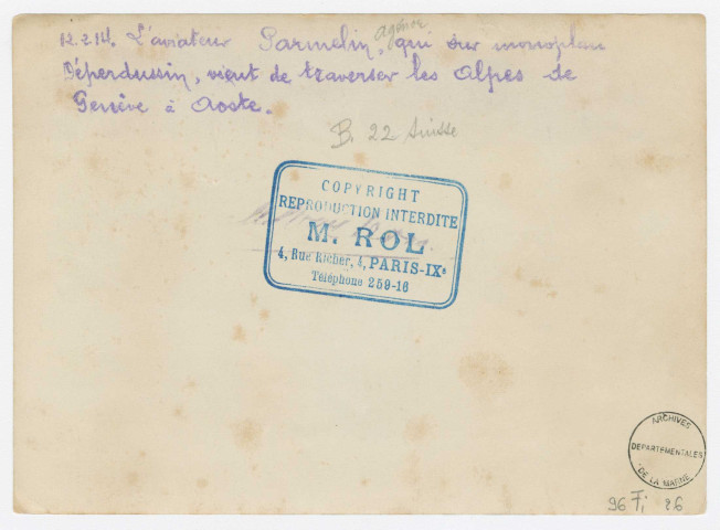 Traversée des Alpes, 1914