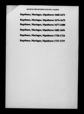Oger. Baptêmes, mariages, sépultures 1640-1737
