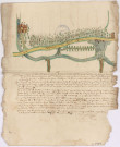 Plan joint au PV de la visite de la Rivière de Jalons par Nicolas Deu, 1669.