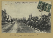 PARGNY-SUR-SAULX. -9-Bataille de la Marne (6 au 12 septembre 1914). Pargny-sur-Saulx. La rue de Vitry après le [bombardement].
St. DizierÉdition A. Humbert.[vers 1914]