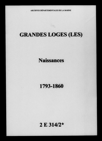 Grandes-Loges (Les). Naissances 1793-1860