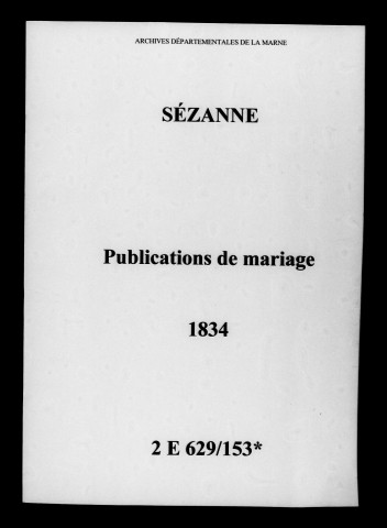 Sézanne. Publications de mariage 1834
