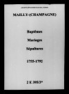 Mailly. Baptêmes, mariages, sépultures 1755-1792