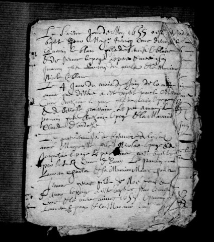 Euvy. Baptêmes, mariages, sépultures 1655-1729