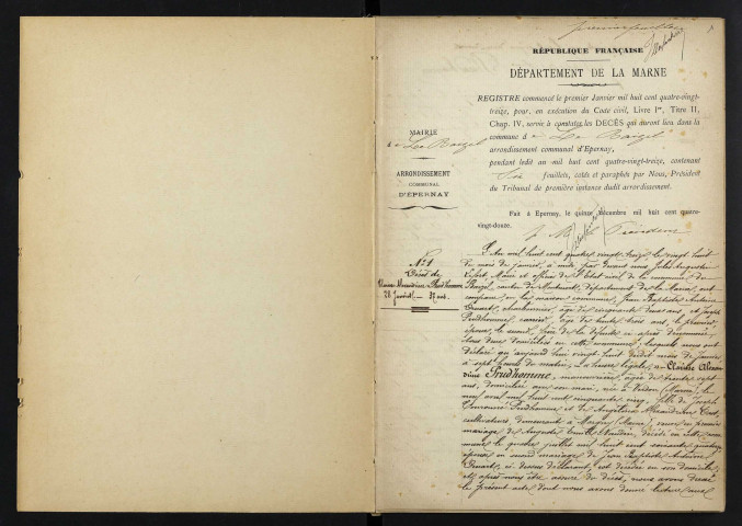 Baizil (Le). Décès 1893-1929