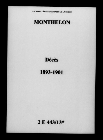 Monthelon. Décès 1893-1901