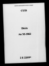 Cuis. Décès an XI-1862