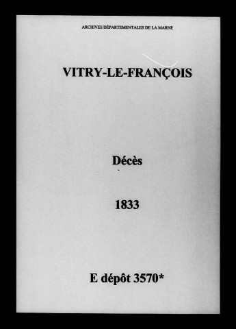 Vitry-le-François. Décès 1833