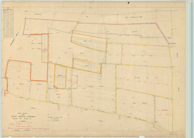 Saint-Martin-l'Heureux (51503). Section Z2 échelle 1/2000, plan renouvelé pour 1957, plan régulier (papier).