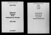 Louvois. Naissances, mariages, décès, publications de mariage 1853-1862