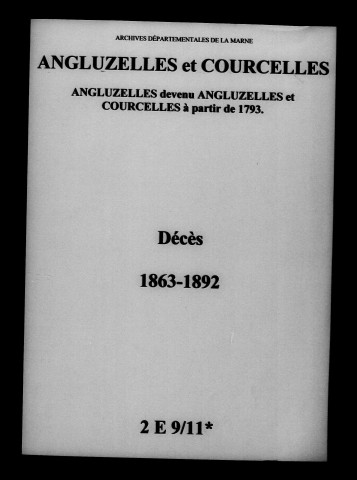 Angluzelles-et-Courcelles. Décès 1863-1892