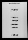 Vertus. Baptêmes, mariages, sépultures 1737-1747