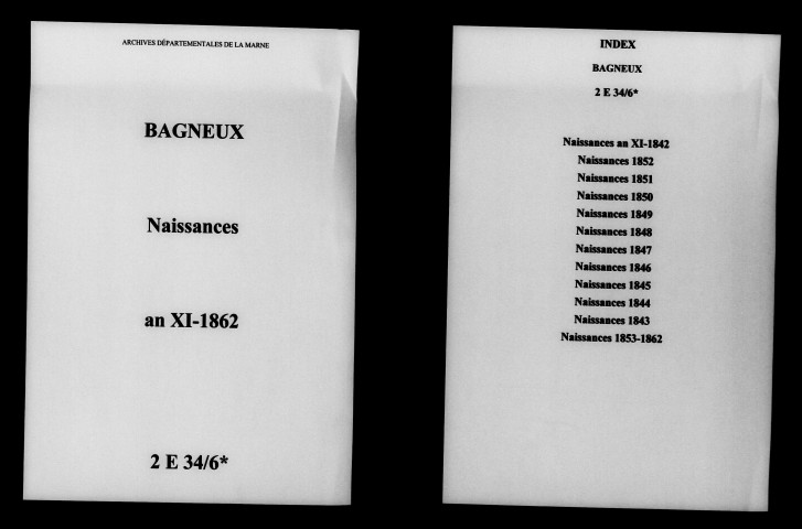 Bagneux. Naissances an XI-1862