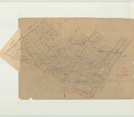 Aigny (51003). Section B1 échelle 1/2500, plan mis à jour pour 1935 (extension hors cadre côté ouest), plan non régulier (papier)