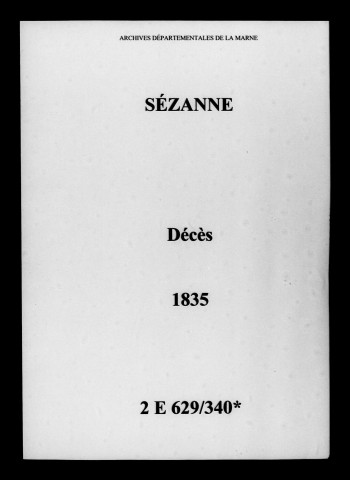 Sézanne. Décès 1835