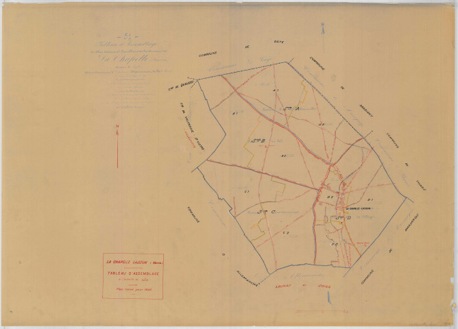 Chapelle-Lasson (La) (51127). Tableau d'assemblage échelle 1/10000, plan mis à jour pour 01/01/1936, non régulier (papier)