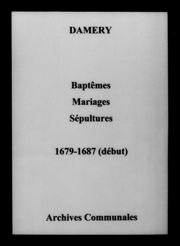 Damery. Baptêmes, mariages, sépultures 1679-1687