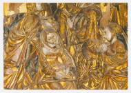 FROMENTIÈRES. Retable de Fromentières (XVIe siècle). Détail de la scène de la Descente de Croix