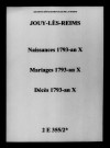 Jouy. Naissances, mariages, décès 1793-an X